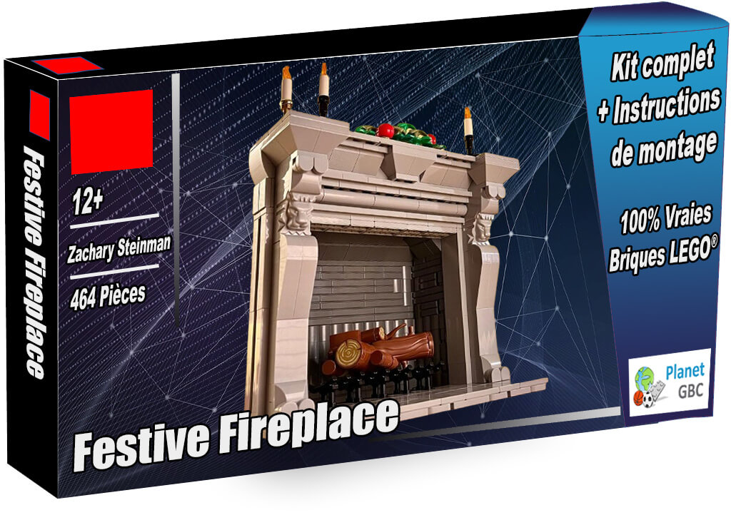 Acheter  ce MOC LEGO en boite avec 100% de vraies briques LEGO | Festive Fireplace de Zachary Steinman | Planet GBC | Build a MOC