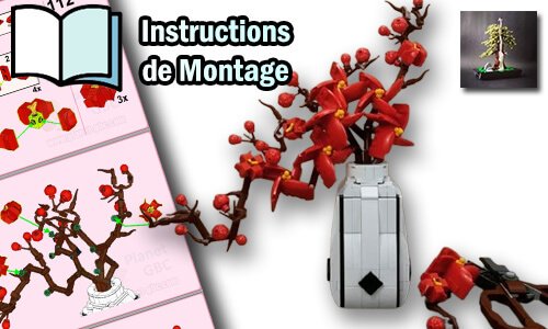 Acheter les instructions de montage pdf MOC LEGO sur PayPal | Cherry Blossom Ikebana de Picea | Planet GBC