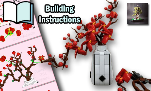 Buy NOW this MOC pdf instructions on PayPal | Cherry Blossom Ikebana from Picea | Planet GBC