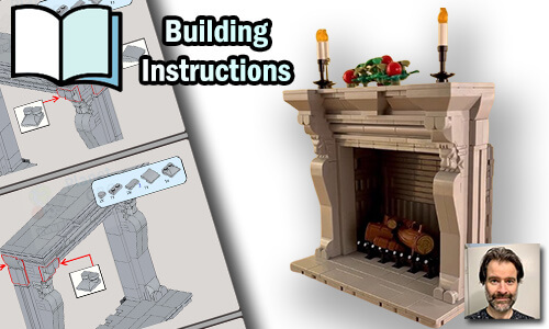 Buy NOW this MOC pdf instructions on PayPal | Festive Fireplace from Zachary Steinman | Planet GBC
