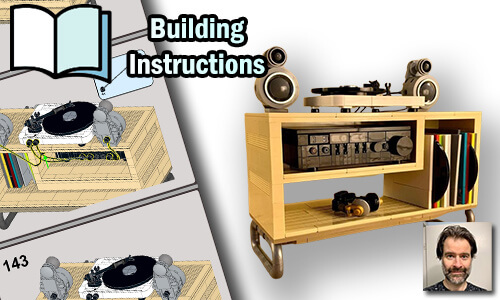 Buy NOW this MOC pdf instructions on PayPal | Vinyl SoundSystem Listening Station from Zachary Steinman | Planet GBC