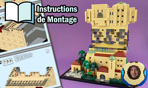 Acheter les instructions de montage pdf MOC LEGO sur PayPal | Mini Hollywood Tower Hotel de Yatkuu | Planet GBC