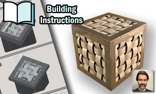 Buy NOW this MOC pdf instructions on PayPal | Woven Basket Cube from Zachary Steinman | Planet GBC