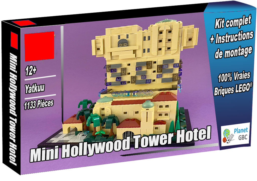 Acheter  ce MOC LEGO en boite avec 100% de vraies briques LEGO | Mini Hollywood Tower Hotel de Yatkuu | Planet GBC | Build a MOC