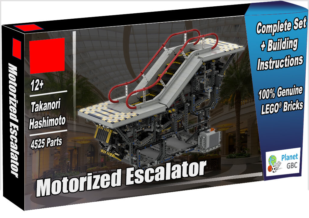 Buy this LEGO Automaton as a set with 100% genuine LEGO bricks | Motorized Escalator from Takanori Hashimoto | Planet GBC | Build a MOC