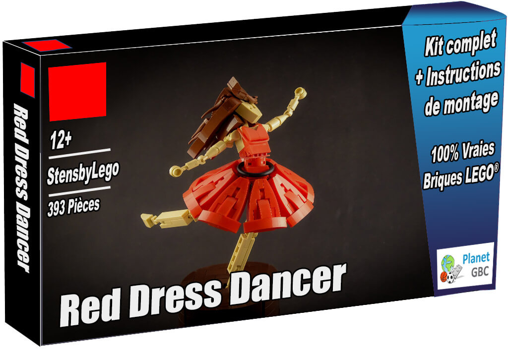 Acheter  ce MOC LEGO en boite avec 100% de vraies briques LEGO | Red Dress Dancer de StensbyLego | Planet GBC | Build a MOC