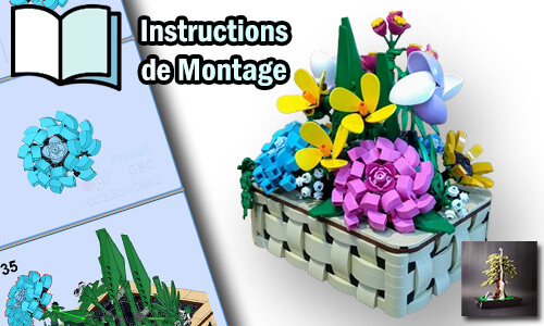 Acheter les instructions de montage pdf MOC LEGO sur PayPal | Flower Basket de Picea | Planet GBC