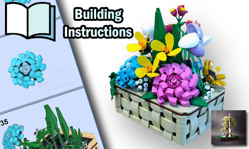 Buy NOW this MOC pdf instructions on PayPal | Flower Basket from Picea | Planet GBC