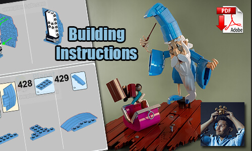 Buy NOW this MOC pdf instructions on PayPal | Merlin from StensbyLego | Planet GBC