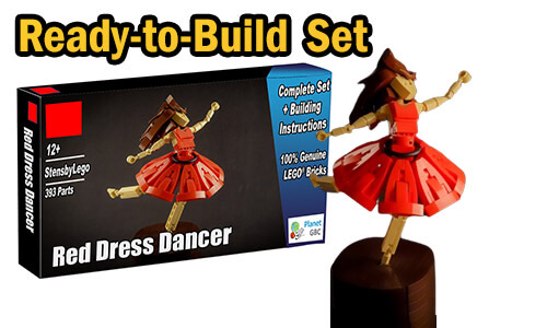 Buy NOW this LEGO MOC as LEGO Set, with 100% genuine LEGO bricks, on BuildaMOC website | Red Dress Dancer from StensbyLego | Planet GBC
