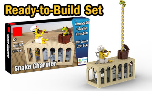 Buy NOW this LEGO Automaton as LEGO Set, with 100% genuine LEGO bricks, on BuildaMOC website | Snake Charmer from TonyFlow76 | Planet GBC