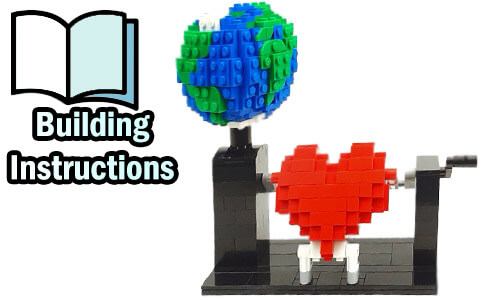 Buy NOW pdf building instructions on PayPal for this LEGO Automaton | Love Planet from Polo | Planet GBC