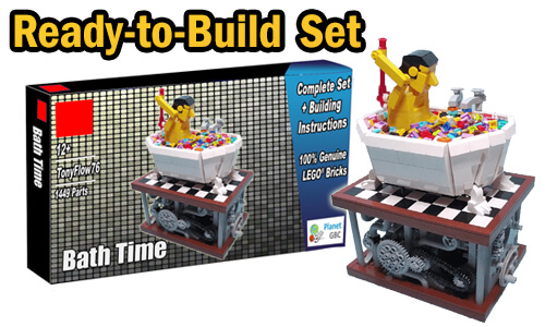 Buy NOW this LEGO Automaton as LEGO Set, with 100% genuine LEGO bricks, on BuildaMOC website | Bath Time from TonyFlow76 | Planet GBC