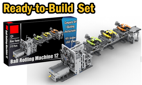 Buy NOW this LEGO GBC as LEGO Set, with 100% genuine LEGO bricks, on BuildaMOC website | GBC Ball Rolling Machine 12 from Rimo Yaona | Planet GBC