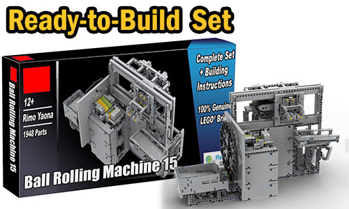 Buy NOW this LEGO GBC as LEGO Set, with 100% genuine LEGO bricks, on BuildaMOC website | GBC Ball Rolling Machine 15 from Rimo Yaona | Planet GBC