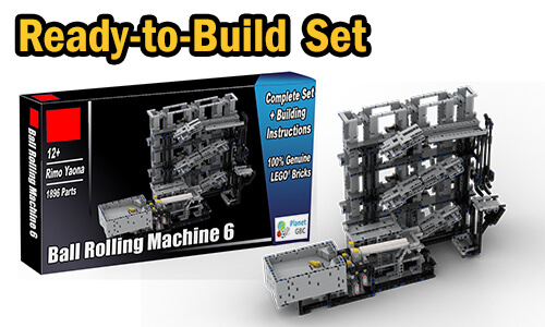 Buy NOW this LEGO GBC as LEGO Set, with 100% genuine LEGO bricks, on BuildaMOC website | GBC Ball Rolling Machine 6 from Rimo Yaona | Planet GBC
