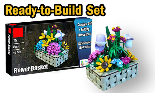 Buy NOW this LEGO MOC as LEGO Set, with 100% genuine LEGO bricks, on BuildaMOC website | Flower Basket from Picea | Planet GBC