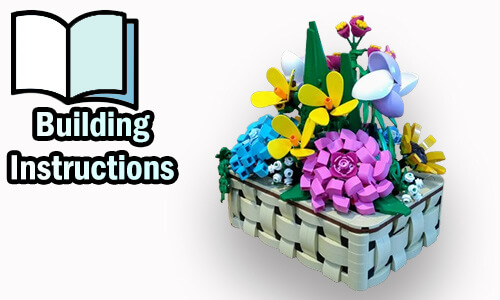 Buy NOW pdf building instructions on PayPal for this LEGO MOC | Flower Basket from Picea | Planet GBC