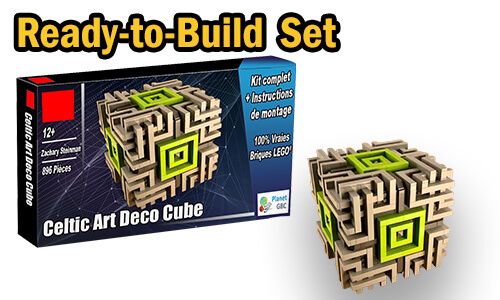 Buy NOW this LEGO MOC as LEGO Set, with 100% genuine LEGO bricks, on BuildaMOC website | Celtic Art Deco Cube from Zachary Steinman | Planet GBC
