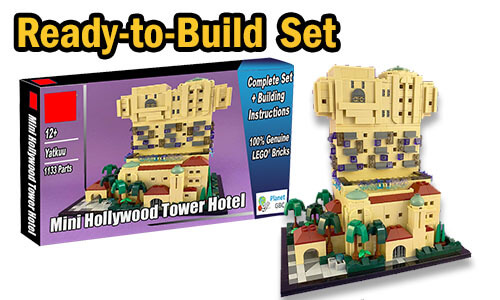 Buy NOW this LEGO MOC as LEGO Set, with 100% genuine LEGO bricks, on BuildaMOC website | Mini Hollywood Tower Hotel from Yatkuu | Planet GBC