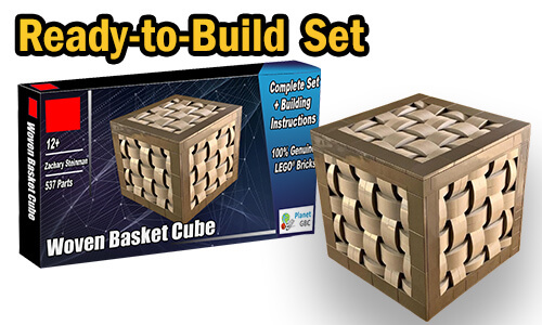 Buy NOW this LEGO MOC as LEGO Set, with 100% genuine LEGO bricks, on BuildaMOC website | Woven Basket Cube from Zachary Steinman | Planet GBC