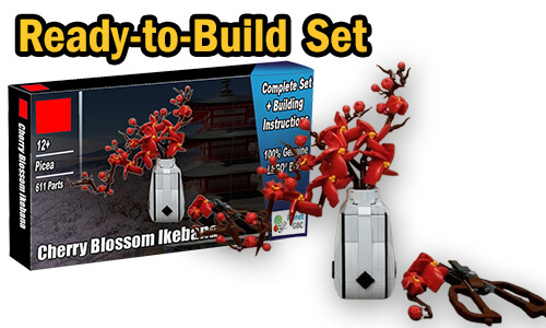 Buy NOW this LEGO MOC as LEGO Set, with 100% genuine LEGO bricks, on BuildaMOC website | Cherry Blossom Ikebana from Picea | Planet GBC