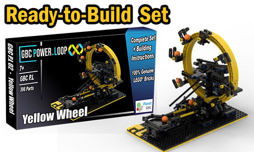 Buy NOW this LEGO GBC as LEGO Set, with 100% genuine LEGO bricks, on BuildaMOC website | 02-Yellow Wheel from GBC PowerLoop | Planet GBC