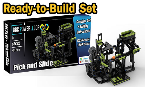 Buy NOW this LEGO GBC as LEGO Set, with 100% genuine LEGO bricks, on BuildaMOC website | 03-Pick and Slide from GBC PowerLoop | Planet GBC