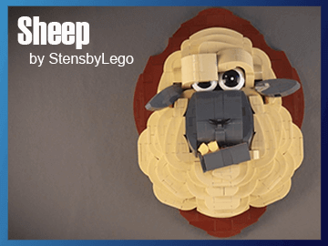 LEGO MOC - Sheep Trophy (Taxidermy) - building instructions and LEGO kit - StensbyLego - Planet GBC