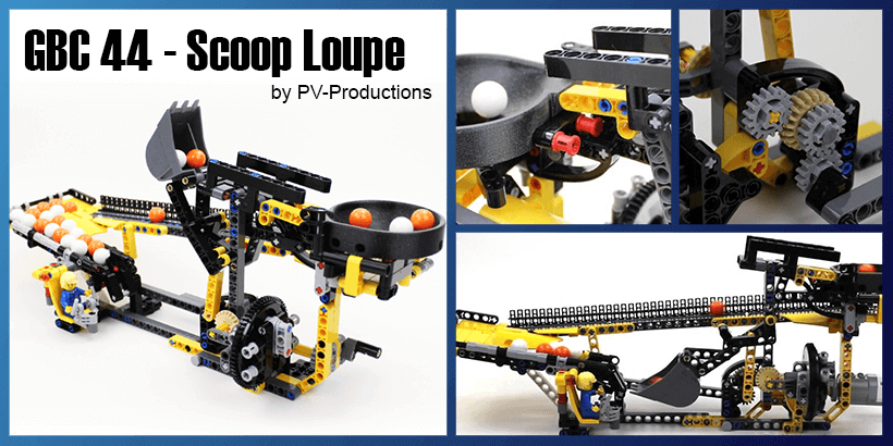 LEGO GBC Scoop Loupe - great ball Contraption module from LEGO set 42121 - Heavy-Duty Excavator - PV Productions | planet GBC