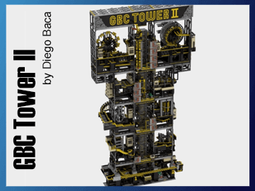 LEGO Great Ball contraption (LEGO GBC) - from Diego Baca - GBC Tower II is the biggest and tallest marble run machine in the world - free building instructions available - Planet GBC