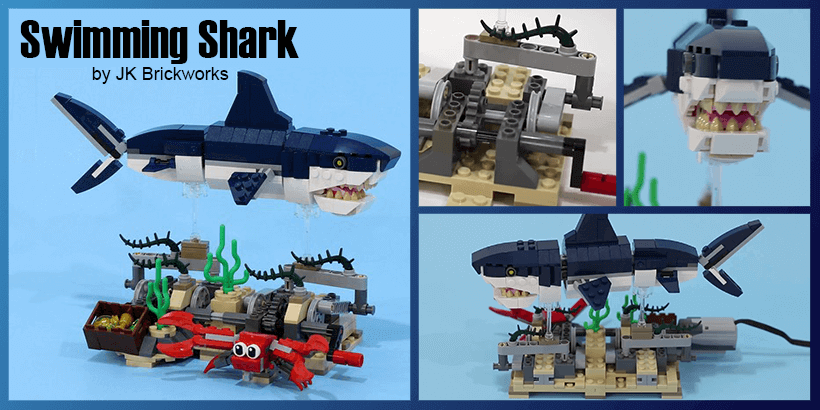 LEGO Automaton - Swimming Shark - from Jason Alleman aka JK Brickworks - with FREE building instructions