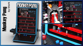 LEGO Great Ball Contraption (GBC) - Monkey Pong - From the Arcade game Donkey Kong - from Stork - Free Building Instructions available on Planet GBC