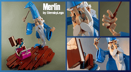 MERLIN, a LEGO MOC from Rickard Stensby, inspired from the Disney "The sword in the Stone" animation movie - builidng instructions and ready to build kit available