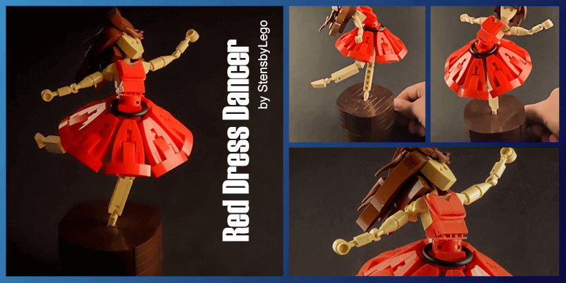 Red Dress Dancer, a beautiful LEGO Automaton featuring a flamenco dancer . design by Rickard Stensby | Planet GBC