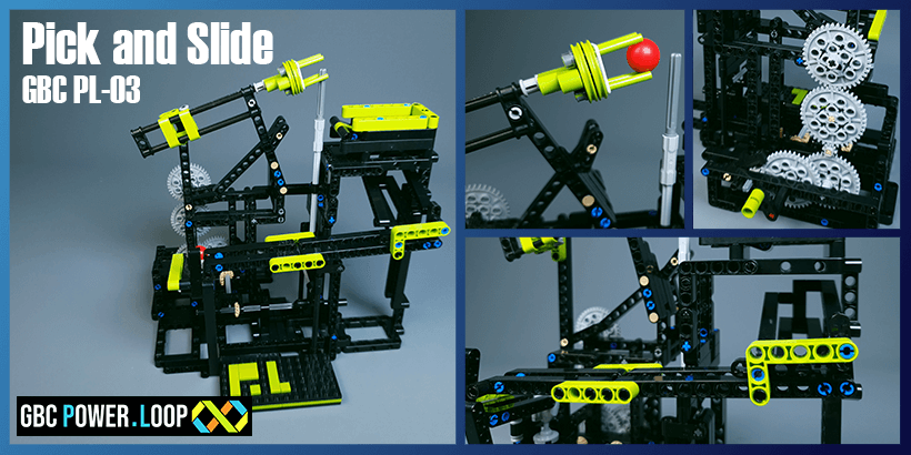 Pick and Slide - LEGO GBC module in closed circuit - GBC Power Loop series #03 - a LEGO ball machine that is so easy to build with kids - Great Ball Contraption on Planet GBC