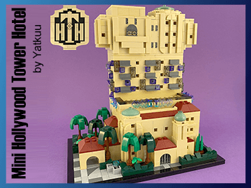 LEGO MOC - Mini Hollywood Tower Hotel - a LEGO Architecture build inspired from the iconic rollercoaster in Disneyland Paris "Tower of Terror Twilight Zone"