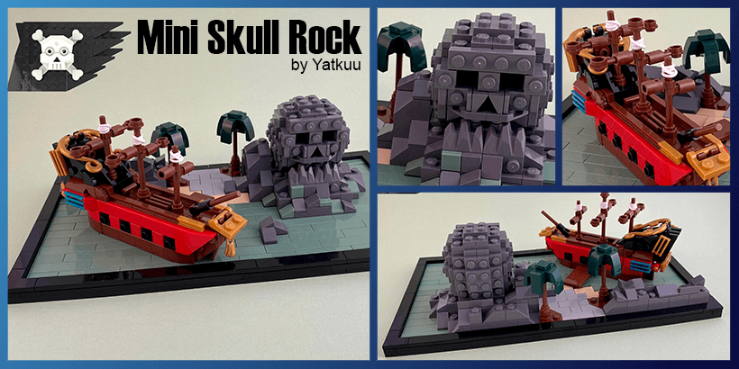LEGO MOC - Mini Skull Rock - a LEGO Architecture build inspired from the iconic rollercoaster in Disneyland Paris "Pirates of the Caribbean"