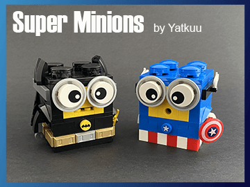 Super Minions - A LEGO Moc designed by Yatkuu - what if Captain America and Batman were LEGO minions ? | building instructions and LEGO set are available on Planet GBC