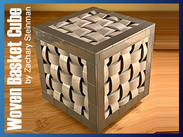 LEGO Woven Basket Cube, a beautiful artistic moc designed by Zachary Steinman