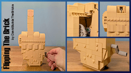 LEGO Automaton Flipping the Brick, an amazing and hilarious animated mechanical machine designed by DavidBuildsTheBricks | building instructions and kits available on Planet GBC