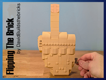 LEGO Automaton Flipping the Brick, an amazing and hilarious animated mechanical machine designed by DavidBuildsTheBricks | building instructions and kits available on Planet GBC