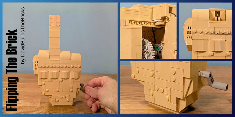 LEGO Automaton Flipping the Brick, an amazing and hilarious animated mechanical machine designed by DavidBuildsTheBricks | building instructions and kits available on Planet GBC