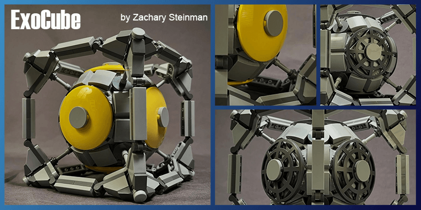 LEGO MOC ExoCube, a beautiful LEGO Cube with some SciFi and artistic vibes | designed by Zachary Steinman - building instructions and kits available on Planet GBC