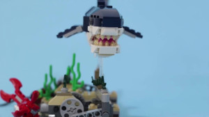 Reproduce the LEGO automaton "Swimming Shark" from Jason Allemann, aka JK brickworks | this LEGO MOC is made based on parts from the official set 31088 Deep Sea Creatures