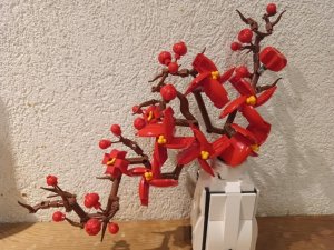 LEGO MOC Cherry Blossom Ikebana, a beautiful botanical creation | designed by Picea - building instructions and kits available on Planet GBC