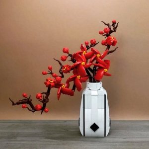 LEGO MOC Cherry Blossom Ikebana, a beautiful botanical creation | designed by Picea - building instructions and kits available on Planet GBC