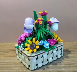LEGO MOC Flower basket, a beautiful botanical composition composed by Picea | building instructions and kits available on Planet GBC