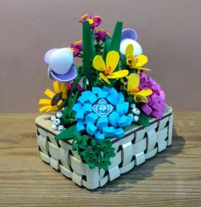 LEGO MOC Flower basket, a beautiful botanical composition composed by Picea | building instructions and kits available on Planet GBC