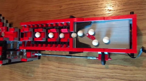 LEGO Great Ball Contraption -- Bin End, a marble run machine designed by Pinno, building instructions available on Planet GBC